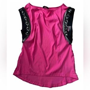 Bebe hot pink blouse with black/silver accents on sleeve NWOToriginal $120
#bebe
